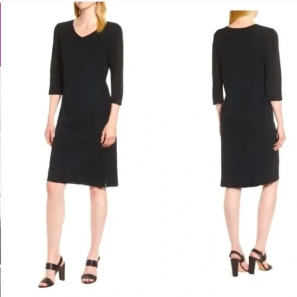 Ming Wang | Women’s Classic Black V-Neck Dress Size XL - Picture 1 of 4